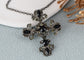 Alilang Religious Cross Pendant Necklace Sparkle Crystal Rhinestones Brooch Pin Gothic Jewelry for Women Men