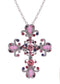 Alilang Religious Cross Pendant Necklace Sparkle Crystal Rhinestones Brooch Pin Gothic Jewelry for Women Men