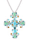 Alilang Religious Cross Pendant Necklace Sparkle Crystal Rhinestones Brooch Pin Gothic Jewelry for Women Men