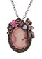 Alilang Vintage Inspired Crystal Rhinestones Victorian Lady Cameo Pendant Necklace Maiden Flower Ribbon Bow Brooch Pin