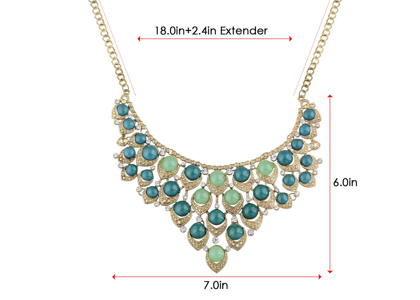 Peacock Bird Encrusted Necklace W Opalescent Ss