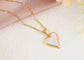 Women Gold Crystal rhinestone Heart Necklace Stainless Steel Statement Pendant Necklace