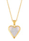 Women Gold Crystal rhinestone Heart Necklace Stainless Steel Statement Pendant Necklace