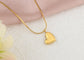 Women Gold Crystal rhinestone Heart Necklace Stainless Steel Statement Pendant Necklace