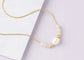 Pearl Pendant Necklaces for Women Dainty Gold Plated Chain Beach Necklace