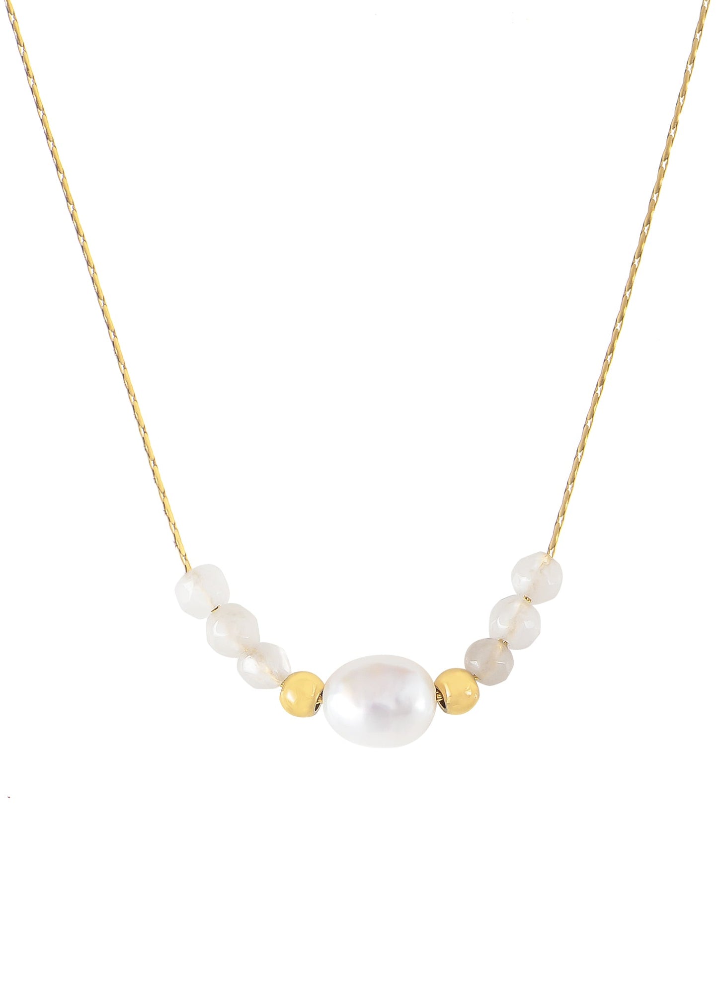 Pearl Pendant Necklaces for Women Dainty Gold Plated Chain Beach Necklace