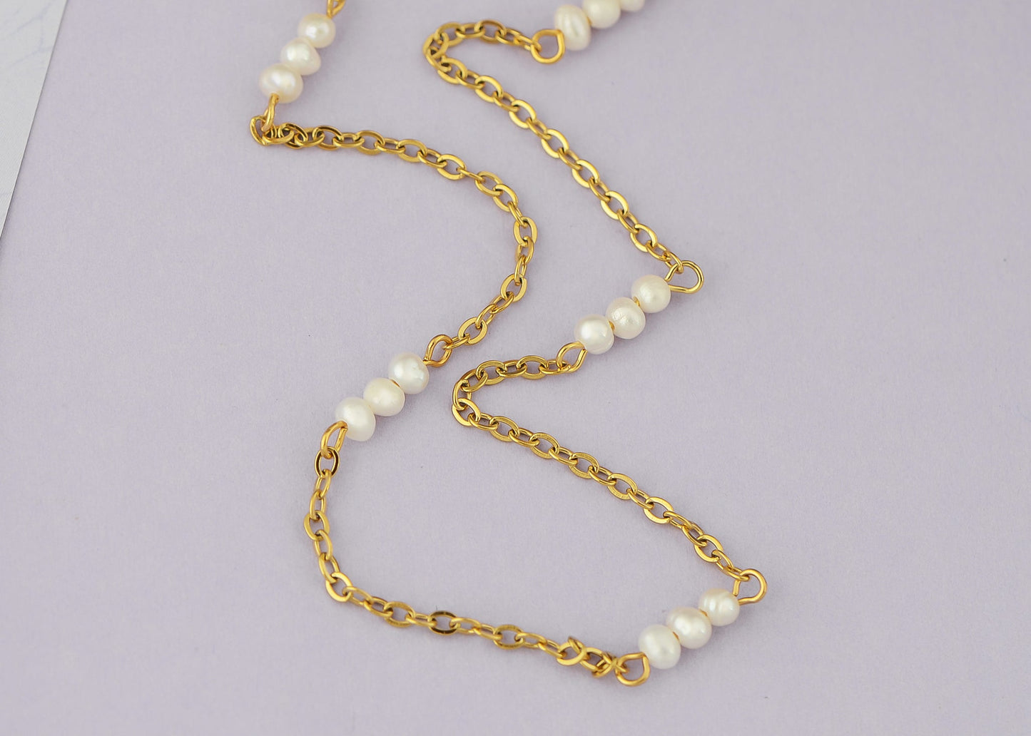 Pearl Pendant Necklaces for Women Dainty Gold Plated Chain Beach Necklace