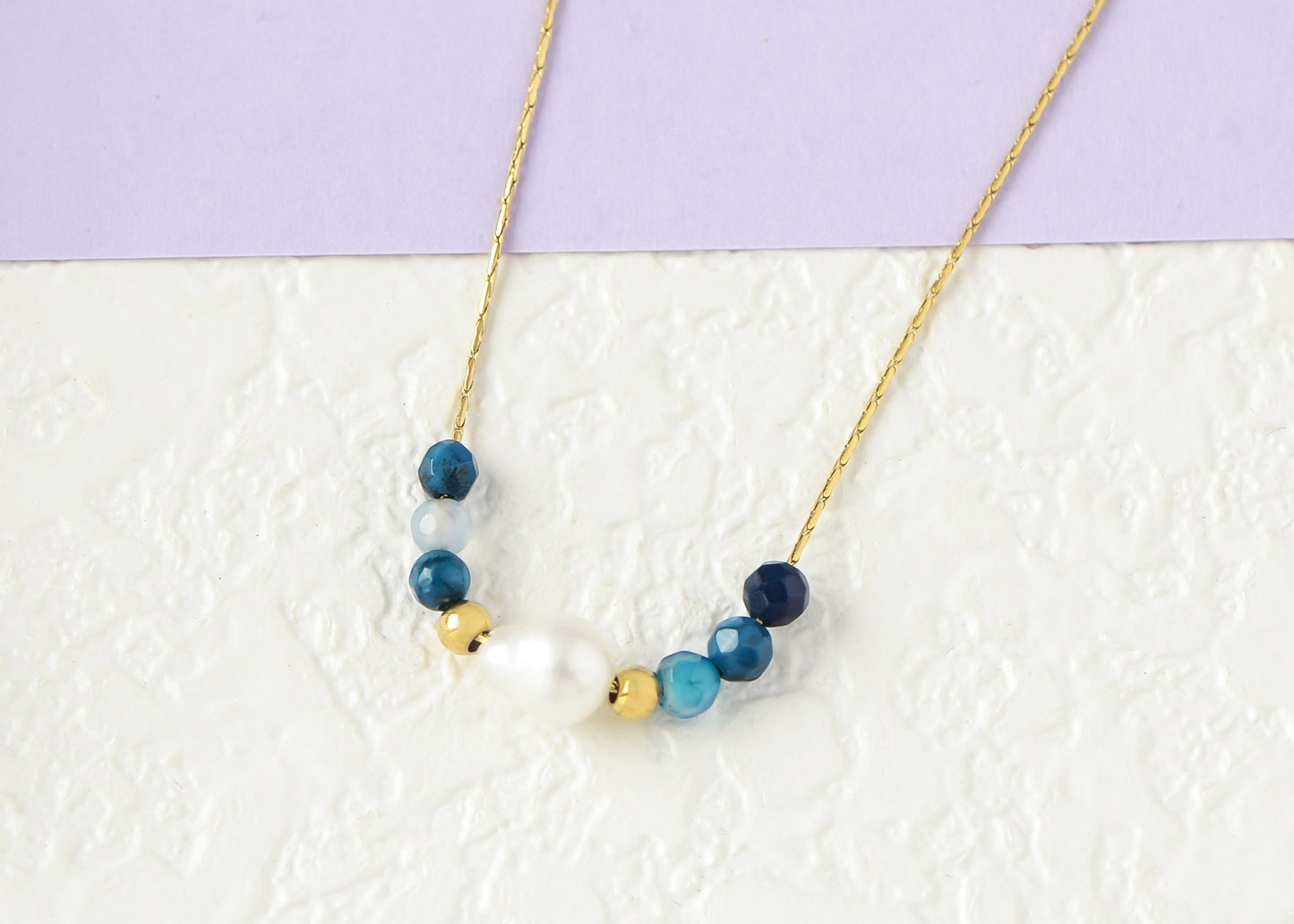 Pearl Pendant Necklaces for Women Dainty Gold Plated Chain Beach Necklace