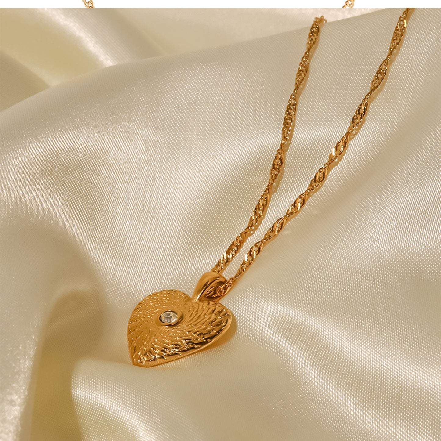 Alilang Gold Toned Stainless Steel Star Moon Sun and Heart Pendant Necklace