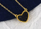 Golden Tone Love Heart Natural Stone Pendant Necklace Birthday or Christmas Jewelry for Women