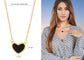 Golden Tone Love Heart Natural Stone Pendant Necklace Birthday or Christmas Jewelry for Women