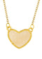 Golden Tone Love Heart Natural Stone Pendant Necklace Birthday or Christmas Jewelry for Women