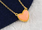 Golden Tone Love Heart Natural Stone Pendant Necklace Birthday or Christmas Jewelry for Women