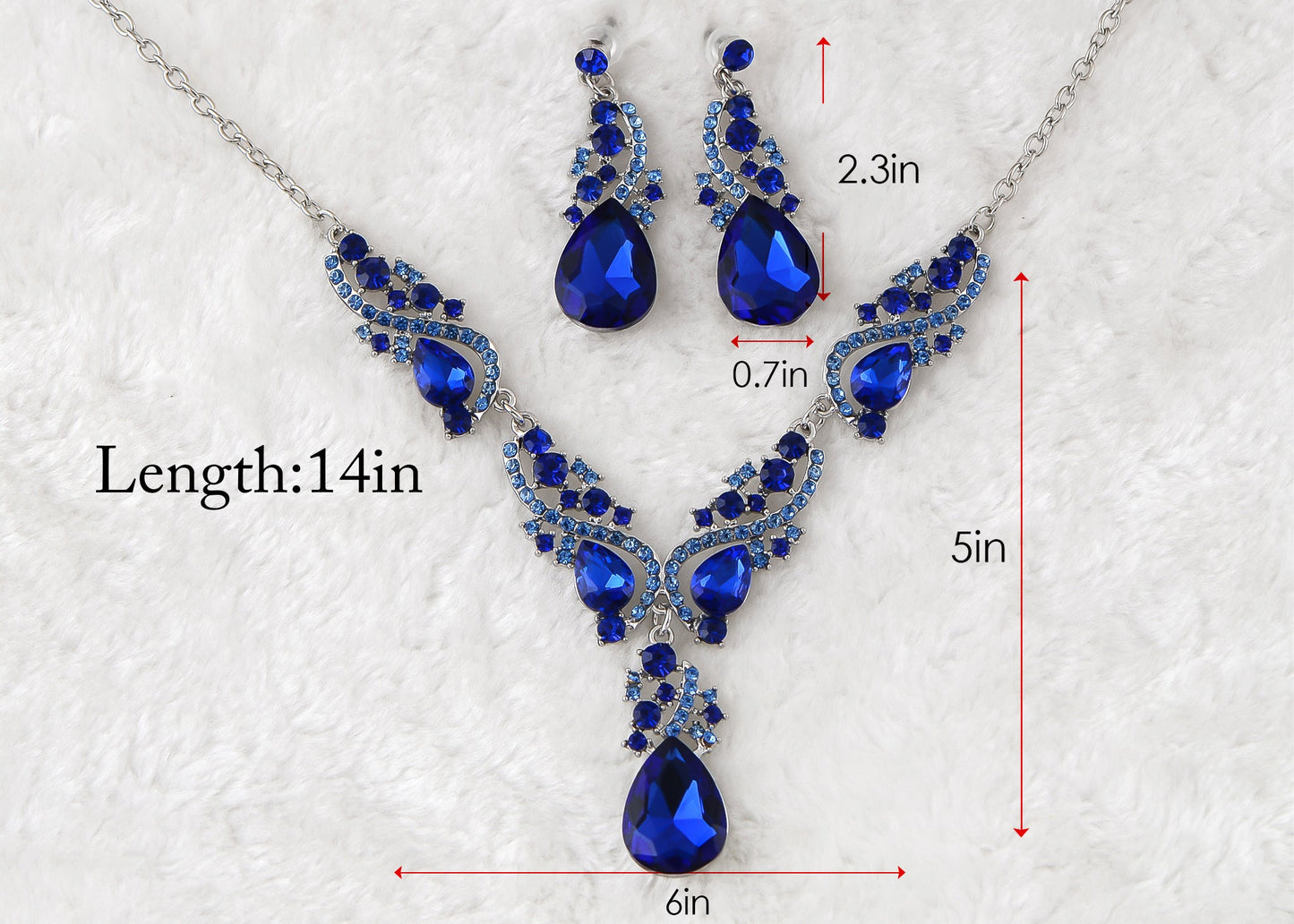 Elegant Crystal Bridal Necklace Earrings Set ¨C Rhinestone Wedding Party Costume Jewelry for Brides and Bridesmaids