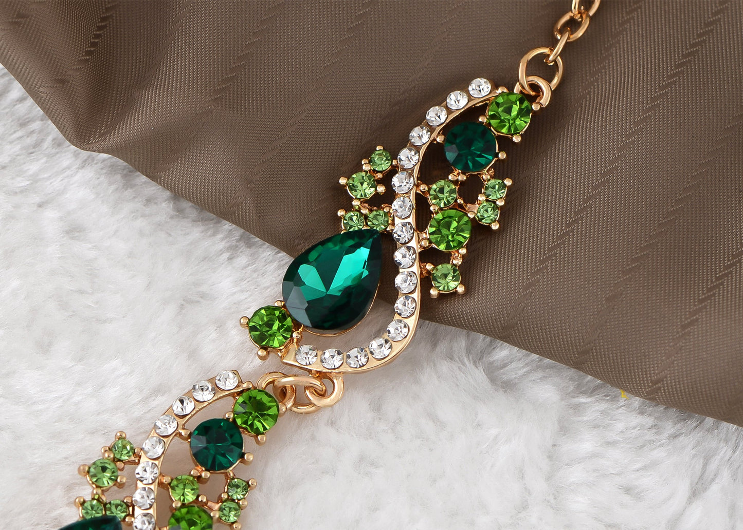 Elegant Crystal Bridal Necklace Earrings Set ¨C Rhinestone Wedding Party Costume Jewelry for Brides and Bridesmaids