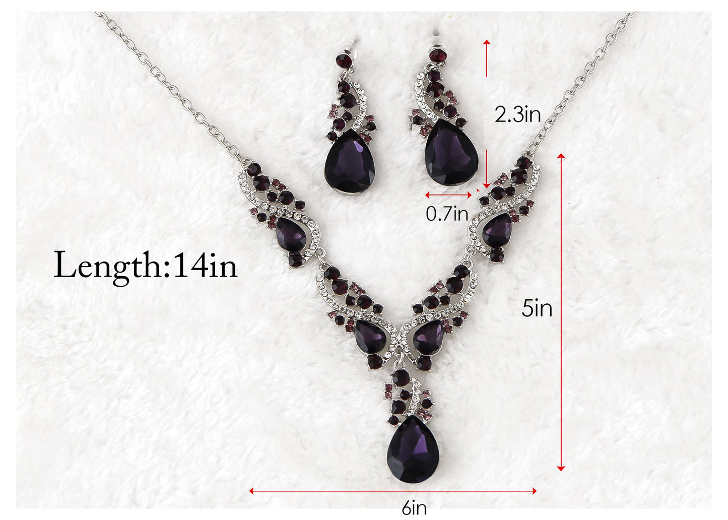 Elegant Crystal Bridal Necklace Earrings Set ¨C Rhinestone Wedding Party Costume Jewelry for Brides and Bridesmaids