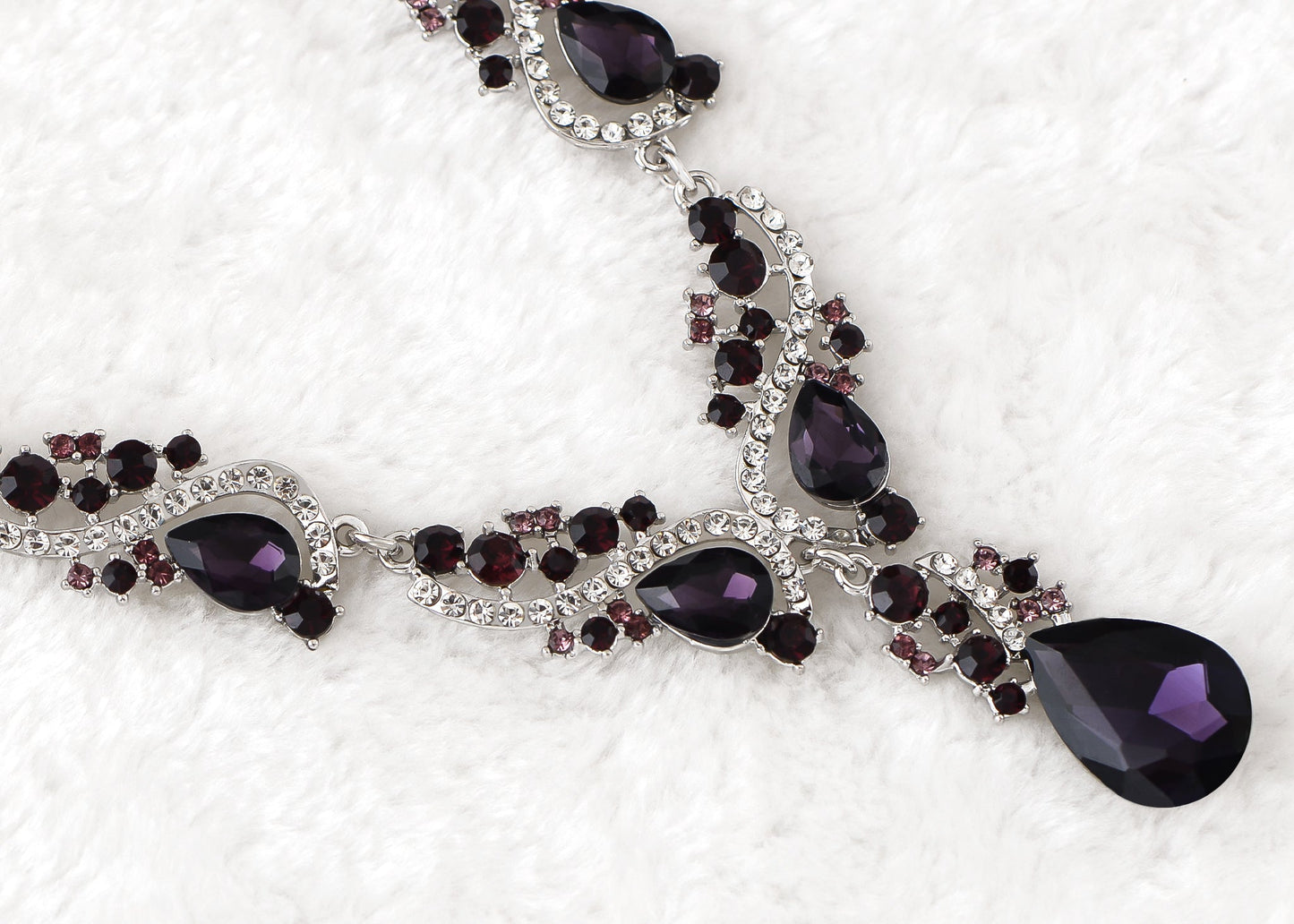 Elegant Crystal Bridal Necklace Earrings Set ¨C Rhinestone Wedding Party Costume Jewelry for Brides and Bridesmaids