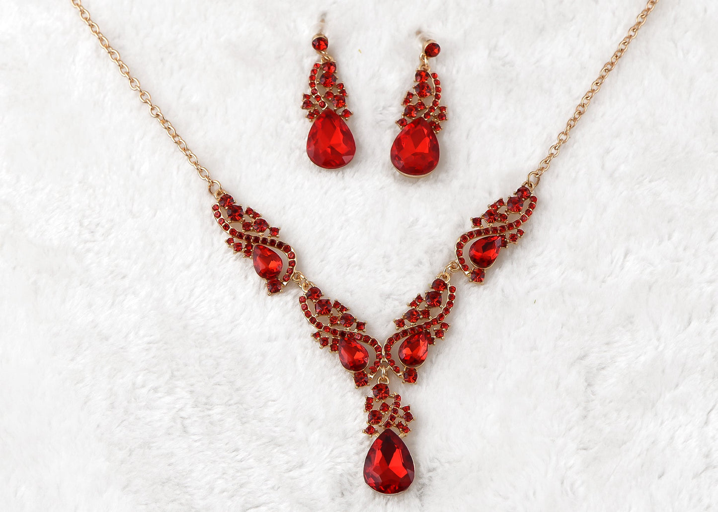 Elegant Crystal Bridal Necklace Earrings Set ¨C Rhinestone Wedding Party Costume Jewelry for Brides and Bridesmaids