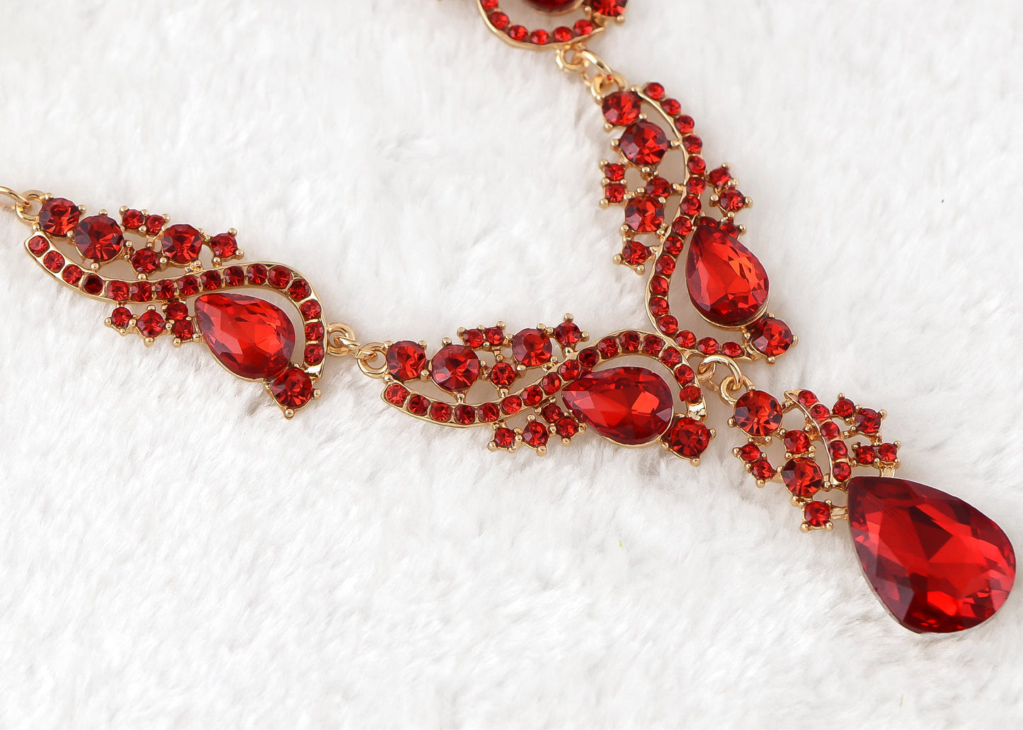 Elegant Crystal Bridal Necklace Earrings Set ¨C Rhinestone Wedding Party Costume Jewelry for Brides and Bridesmaids