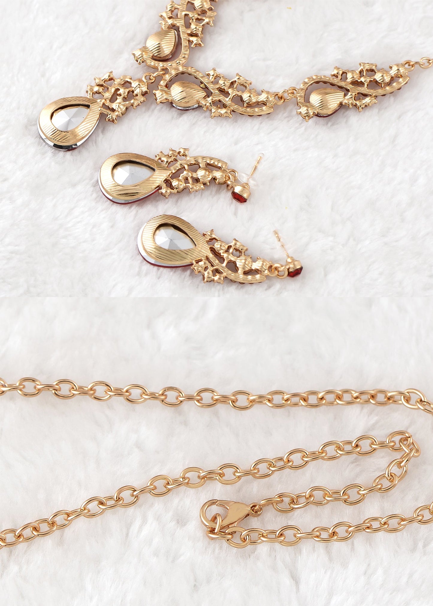 Elegant Crystal Bridal Necklace Earrings Set ¨C Rhinestone Wedding Party Costume Jewelry for Brides and Bridesmaids