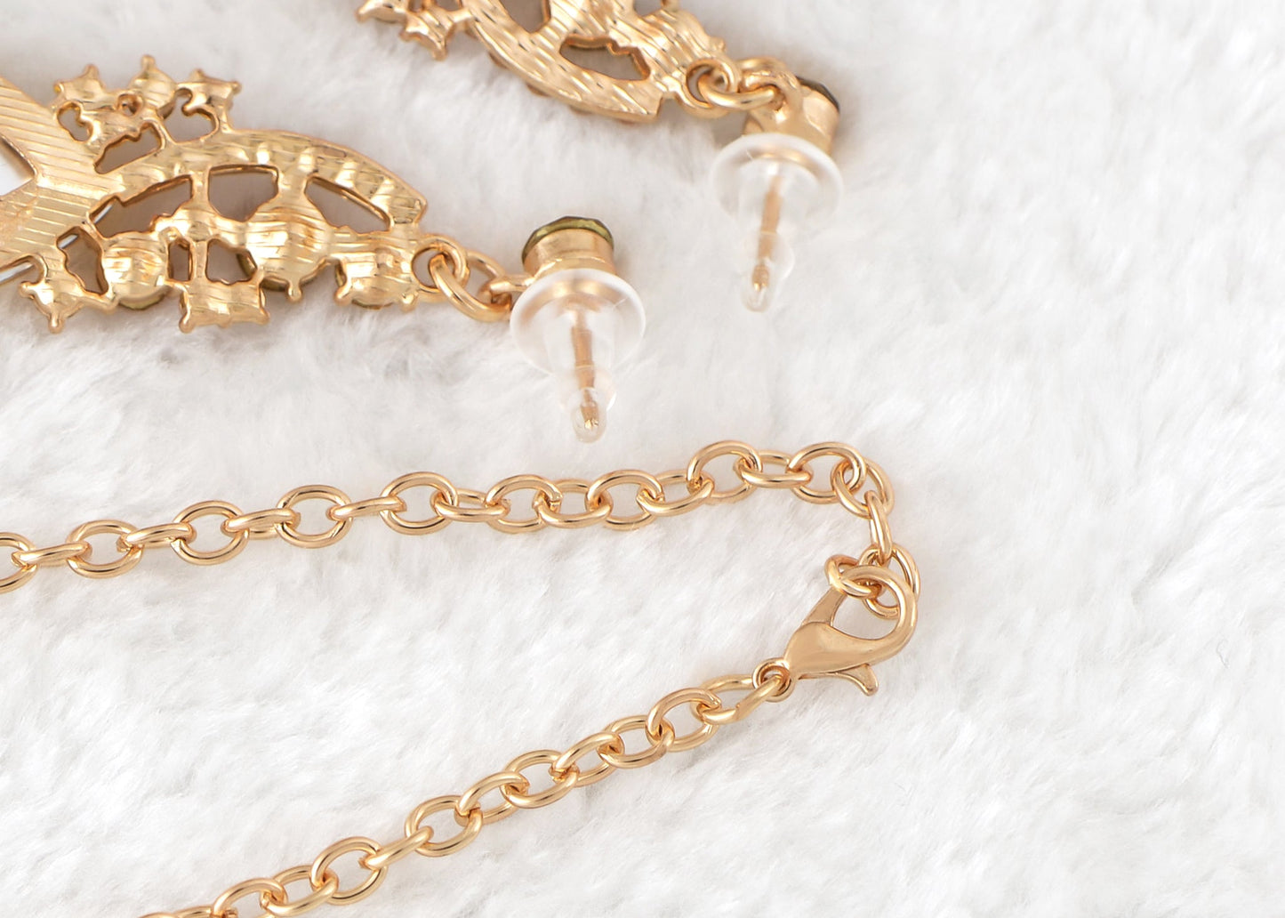 Elegant Crystal Bridal Necklace Earrings Set ¨C Rhinestone Wedding Party Costume Jewelry for Brides and Bridesmaids