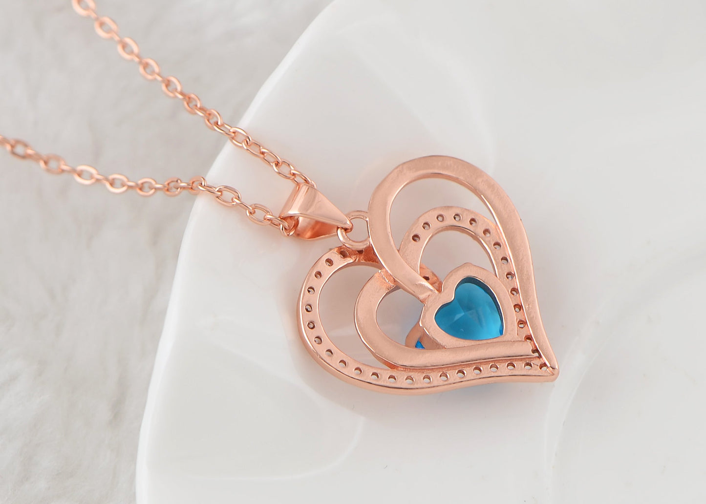 Zircon Crystal Rhinestone Jewelry Heart Pendant Necklace for Women ¨C Perfect for Wife on Wedding Anniversary, Birthday, Christmas, Valentine's, or Mother's Day