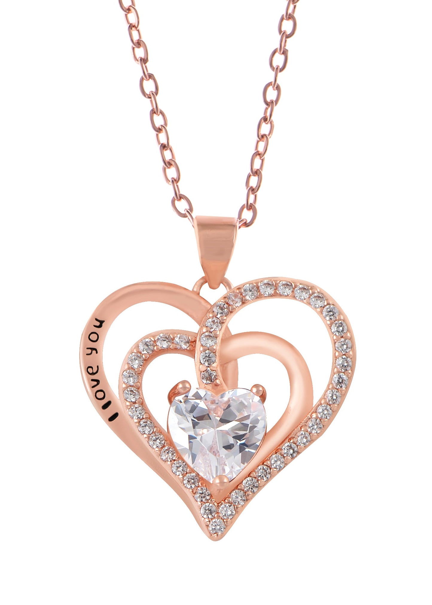 Zircon Crystal Rhinestone Jewelry Heart Pendant Necklace for Women ¨C Perfect for Wife on Wedding Anniversary, Birthday, Christmas, Valentine's, or Mother's Day