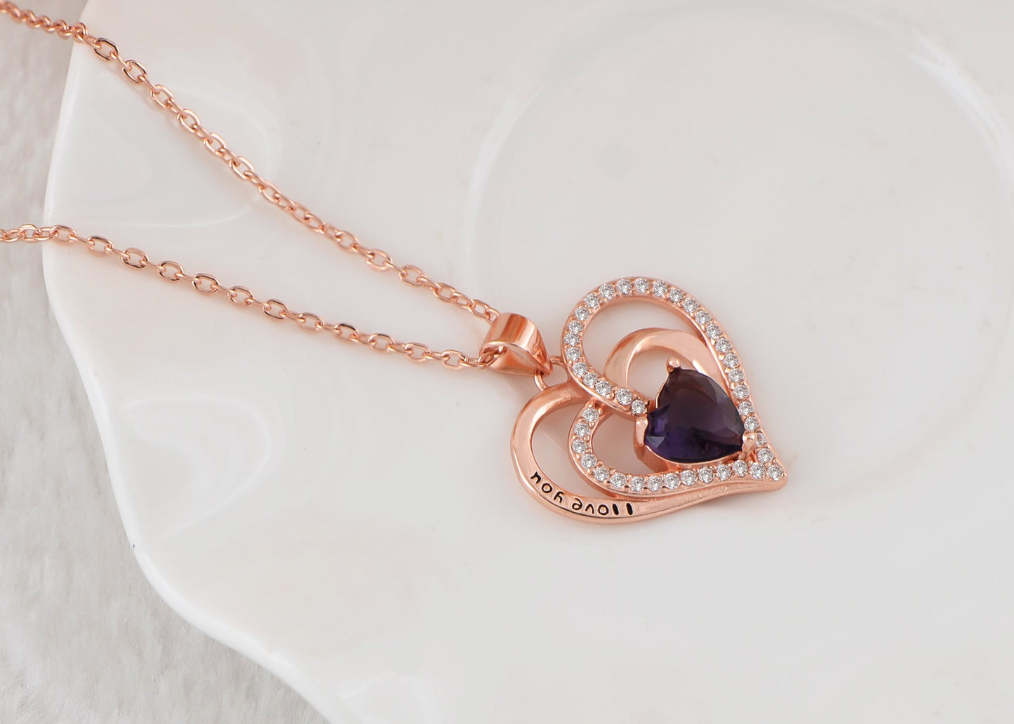 Zircon Crystal Rhinestone Jewelry Heart Pendant Necklace for Women ¨C Perfect for Wife on Wedding Anniversary, Birthday, Christmas, Valentine's, or Mother's Day