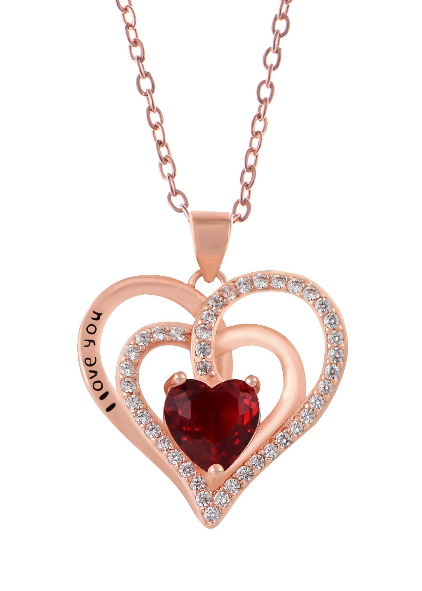 Zircon Crystal Rhinestone Jewelry Heart Pendant Necklace for Women ¨C Perfect for Wife on Wedding Anniversary, Birthday, Christmas, Valentine's, or Mother's Day