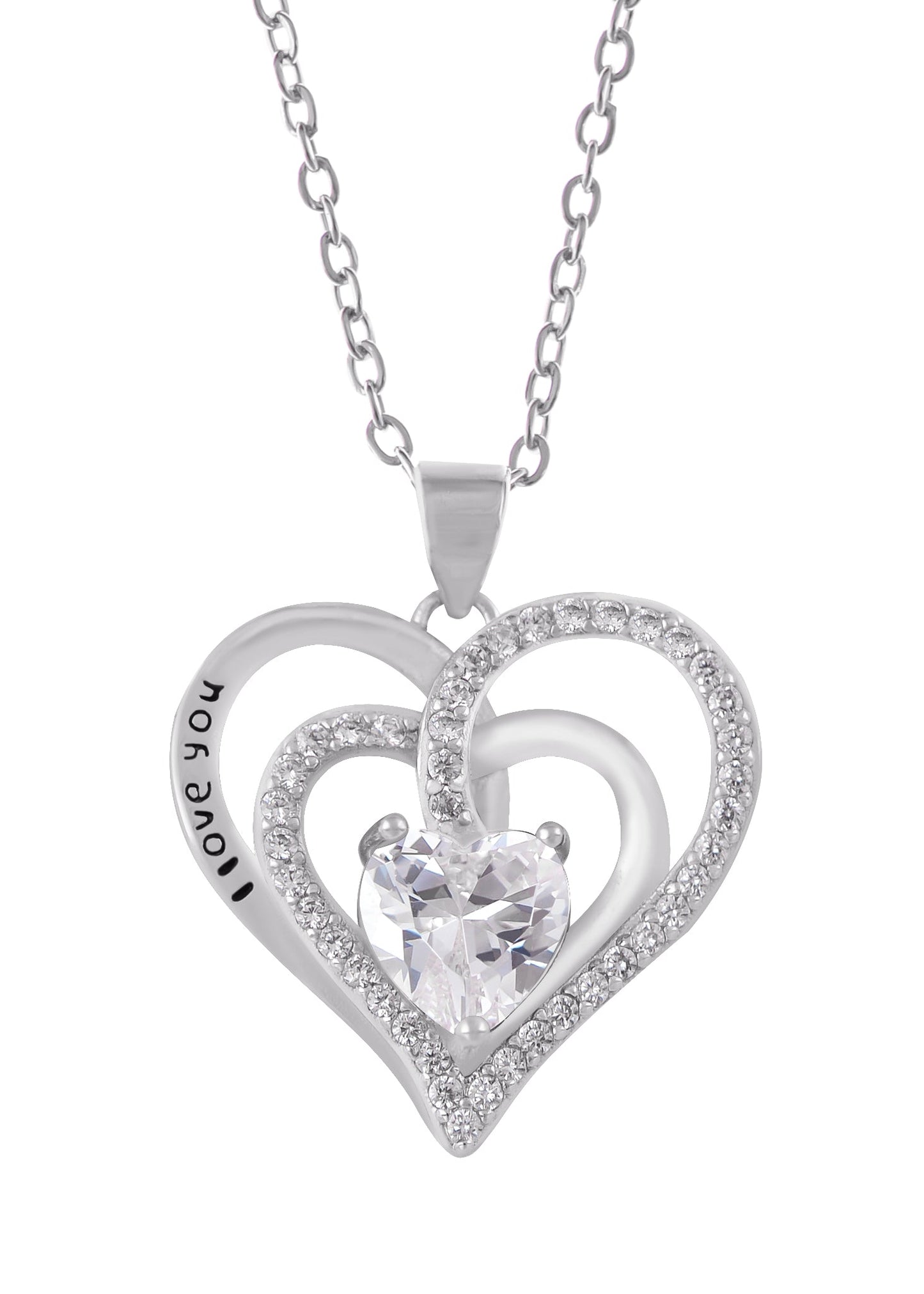 Zircon Crystal Rhinestone Jewelry Heart Pendant Necklace for Women ¨C Perfect for Wife on Wedding Anniversary, Birthday, Christmas, Valentine's, or Mother's Day