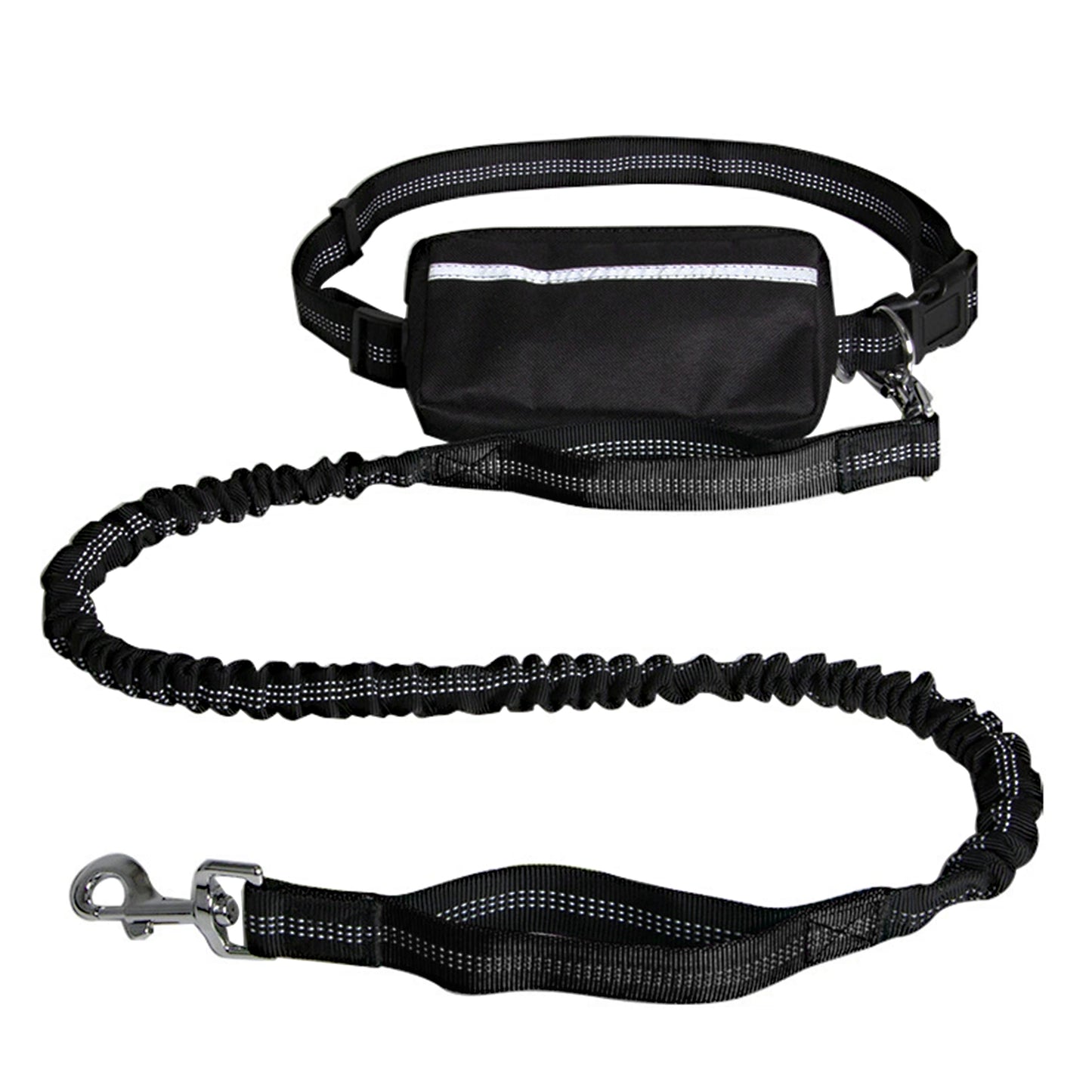 Hands Free Dog Leash Adjustable Reflective Running Belt Bag for Walking Jogging with Medium Large Dogs