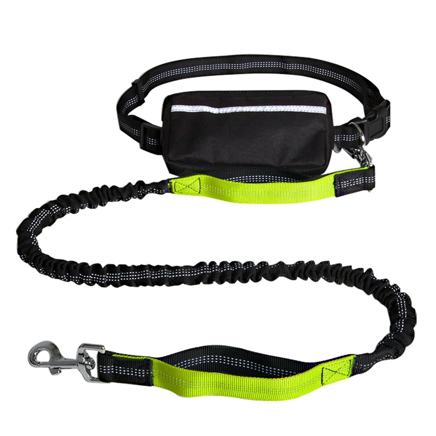 Hands Free Dog Leash Adjustable Reflective Running Belt Bag for Walking Jogging with Medium Large Dogs