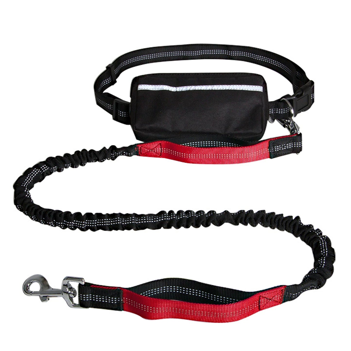 Hands Free Dog Leash Adjustable Reflective Running Belt Bag for Walking Jogging with Medium Large Dogs