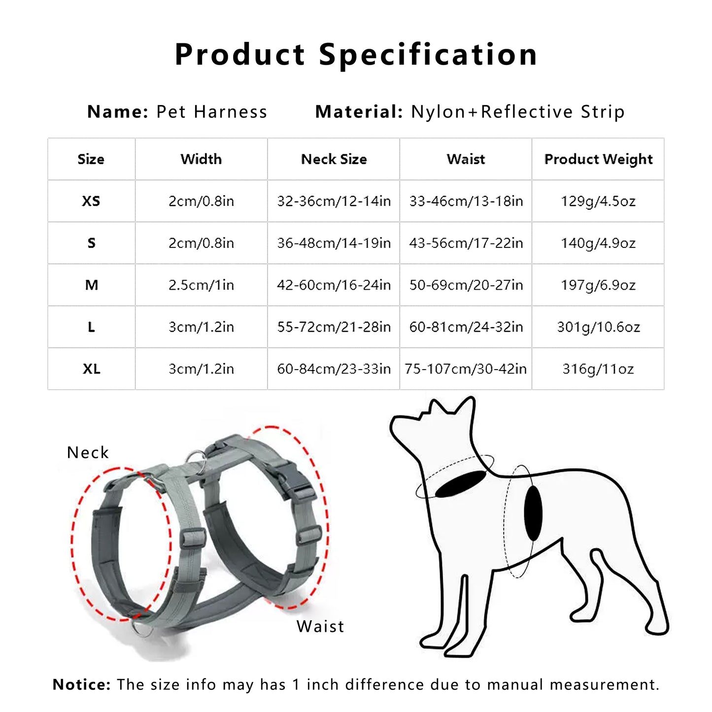 No Pull Dog Harness Reflective Adjustable Soft Padded Step-In Pet Harness for All Breeds
