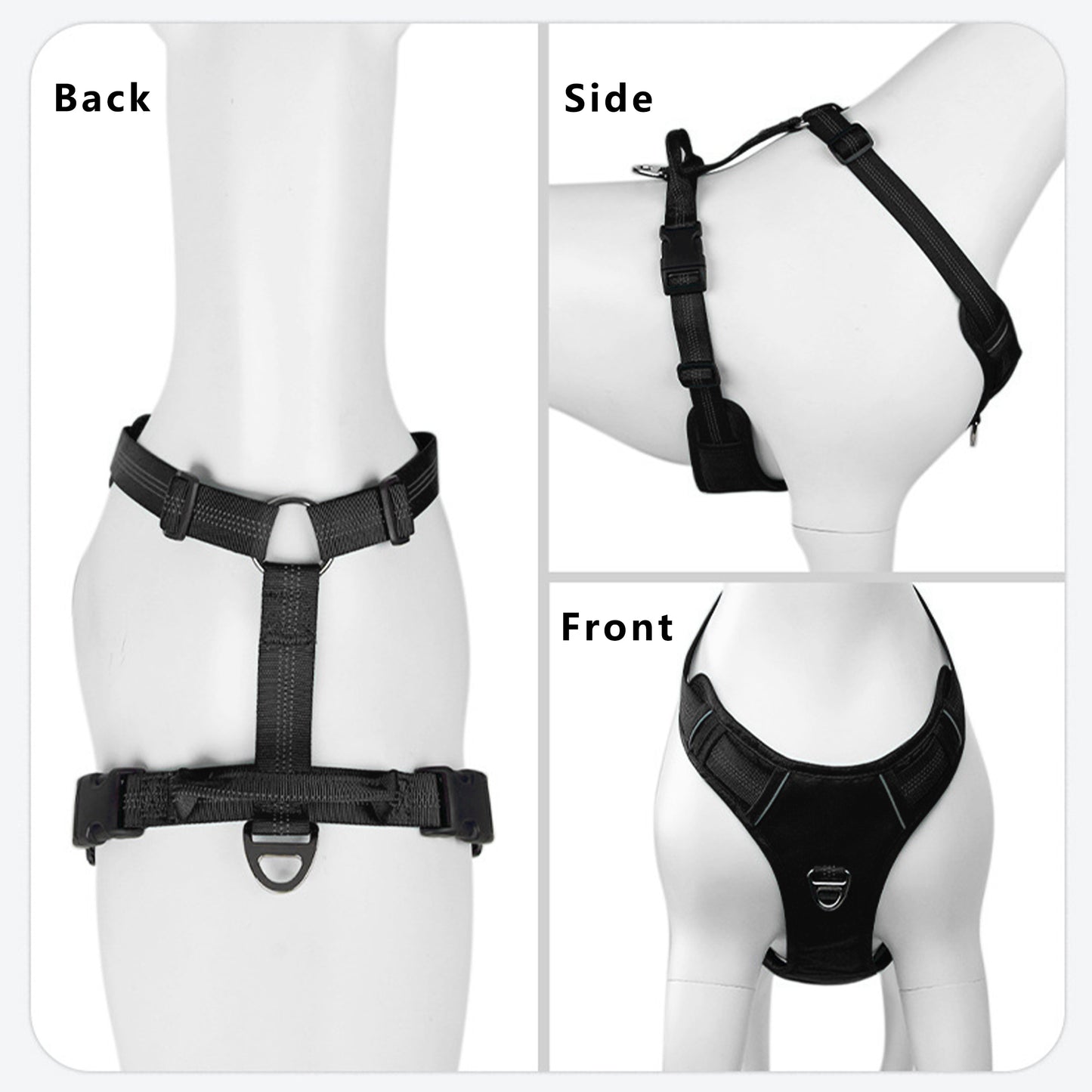 No Pull Dog Harness Reflective Adjustable Breathable Mesh Padded Pet Harness for All Breeds