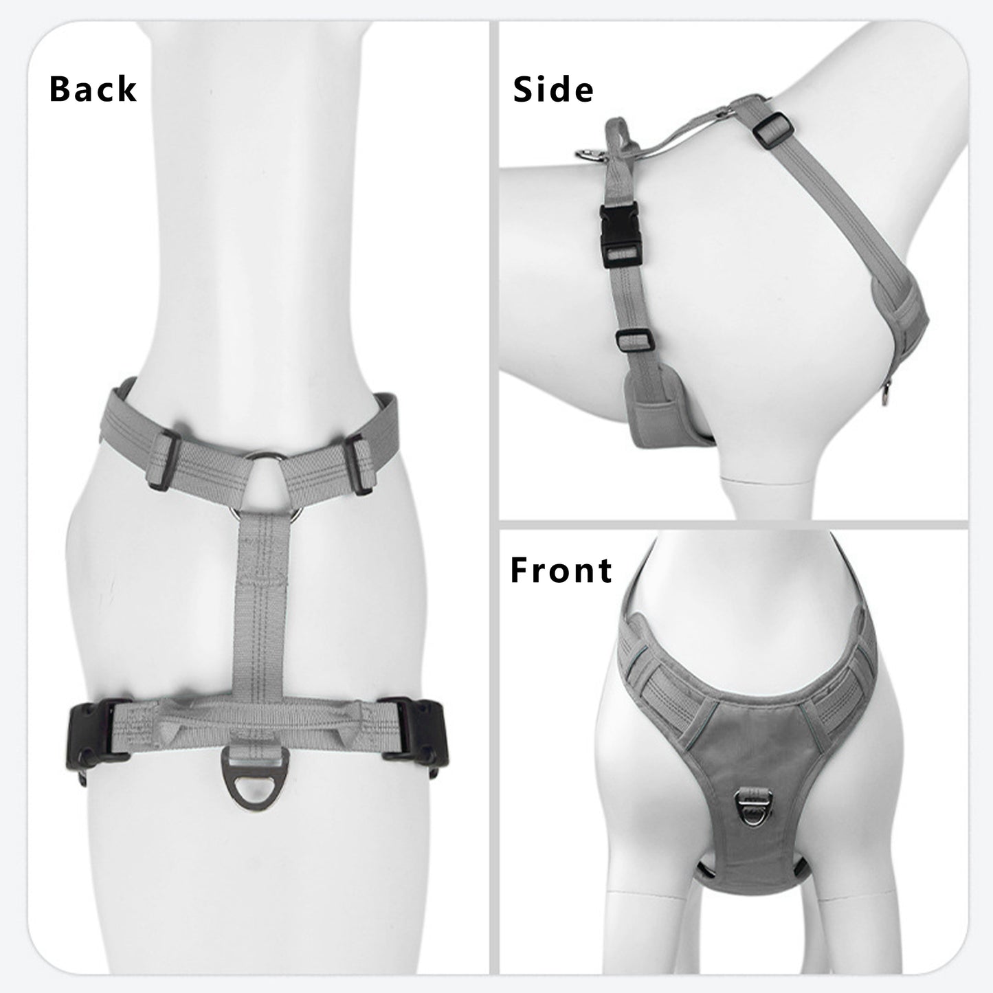 No Pull Dog Harness Reflective Adjustable Breathable Mesh Padded Pet Harness for All Breeds