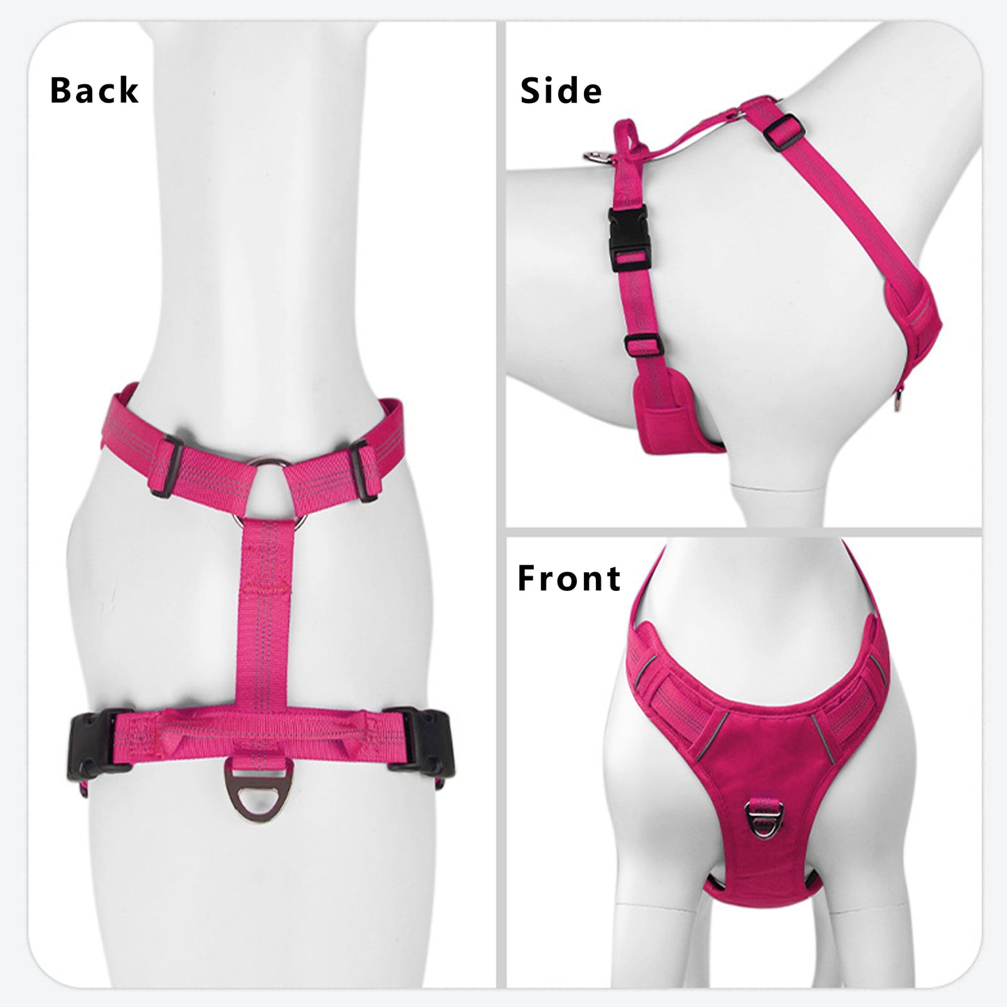 No Pull Dog Harness Reflective Adjustable Breathable Mesh Padded Pet Harness for All Breeds
