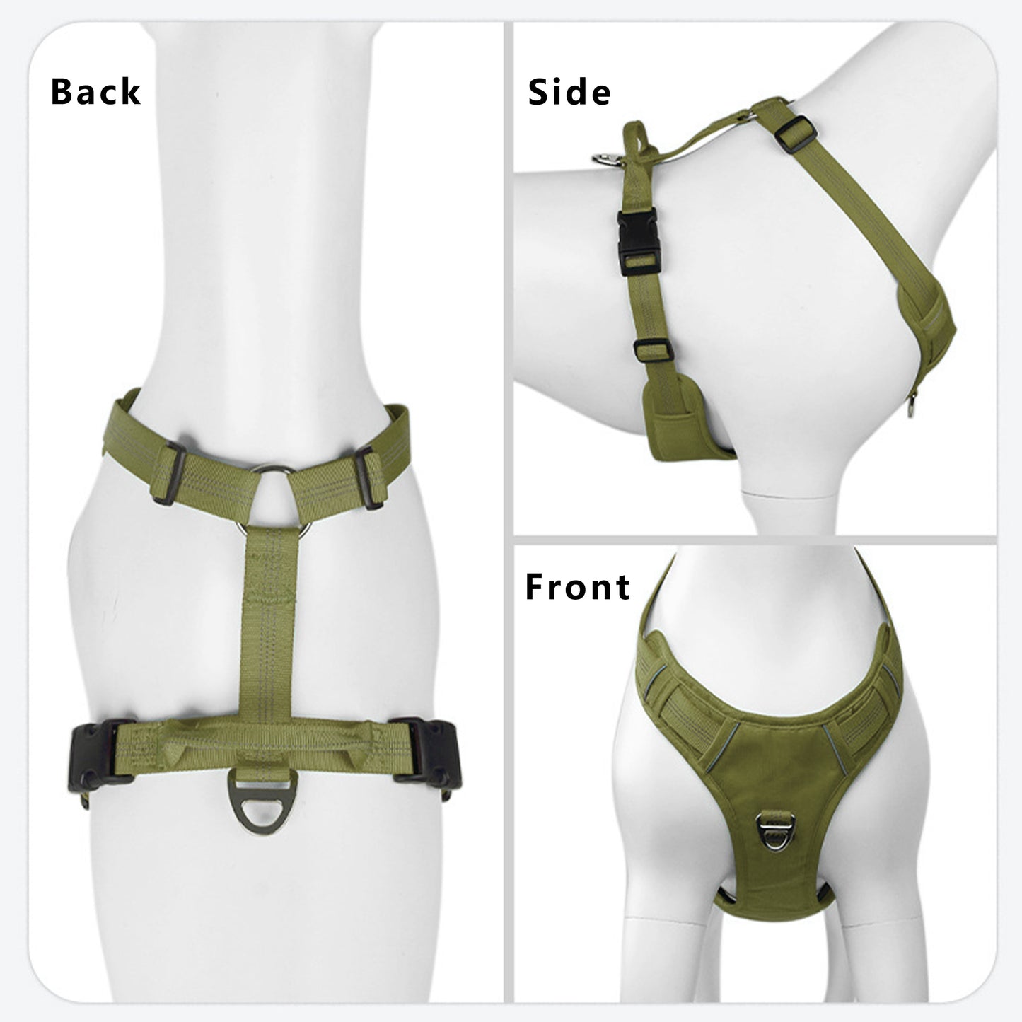 No Pull Dog Harness Reflective Adjustable Breathable Mesh Padded Pet Harness for All Breeds