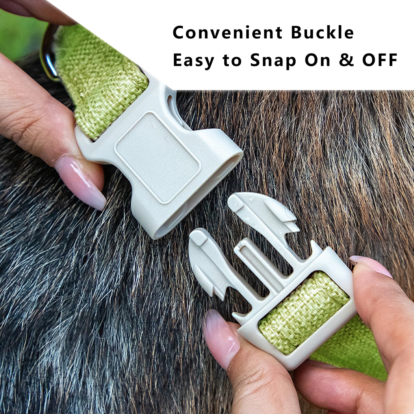 Dog Collar Adjustable Lightweight Comfort Cotton-Linen Pet Collars for All Breeds