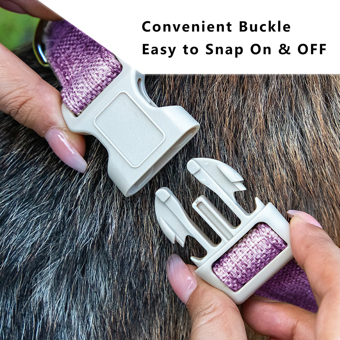 Dog Collar Adjustable Lightweight Comfort Cotton-Linen Pet Collars for All Breeds