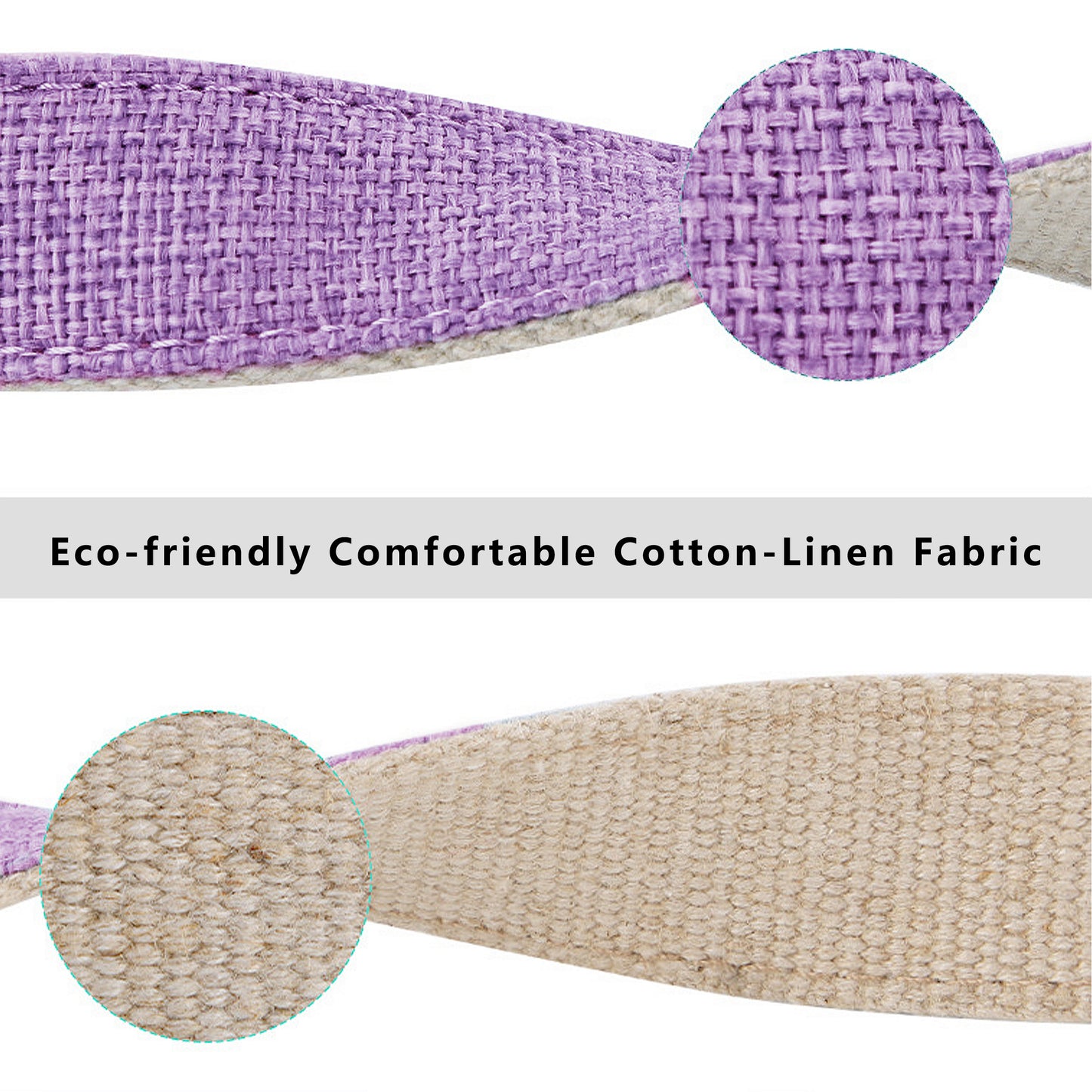 Dog Collar Adjustable Lightweight Comfort Cotton-Linen Pet Collars for All Breeds