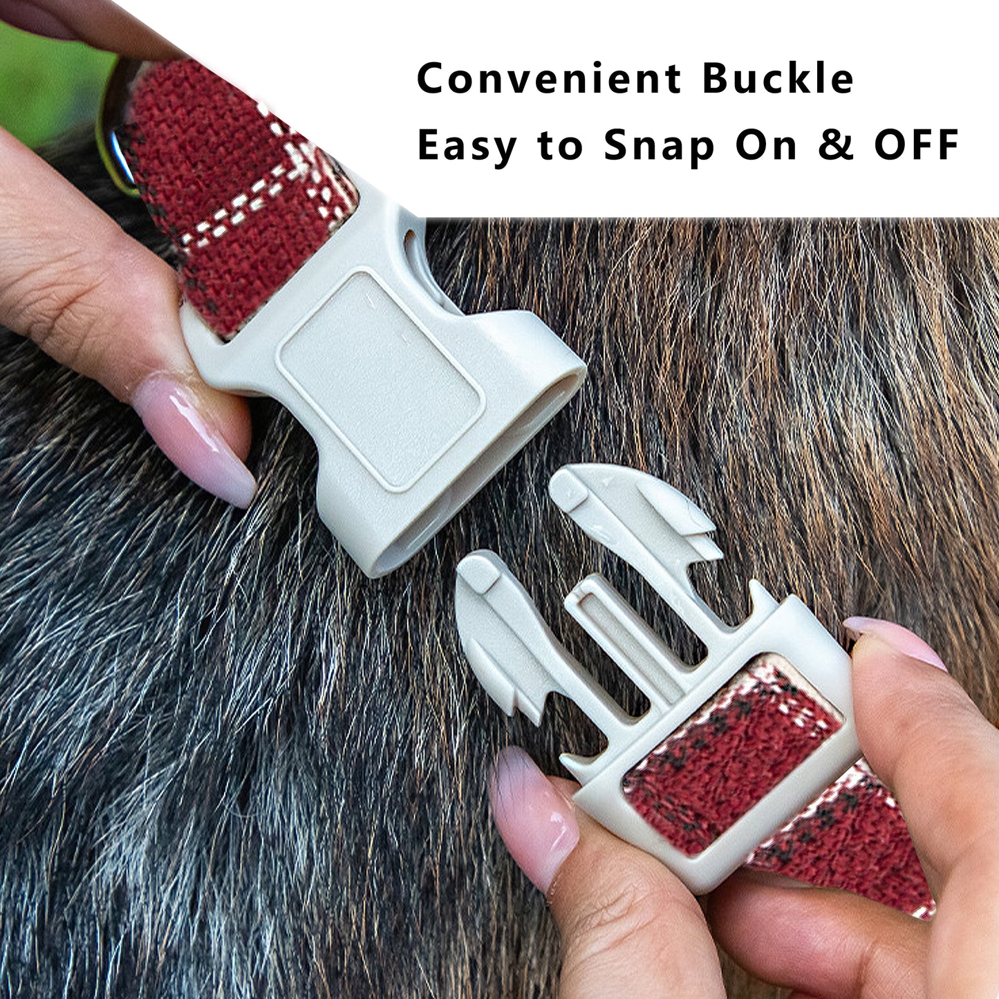 Dog Collar Adjustable Lightweight Comfort Cotton-Linen Pet Collars for All Breeds