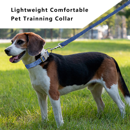 Dog Collar Adjustable Lightweight Comfort Cotton-Linen Pet Collars for All Breeds