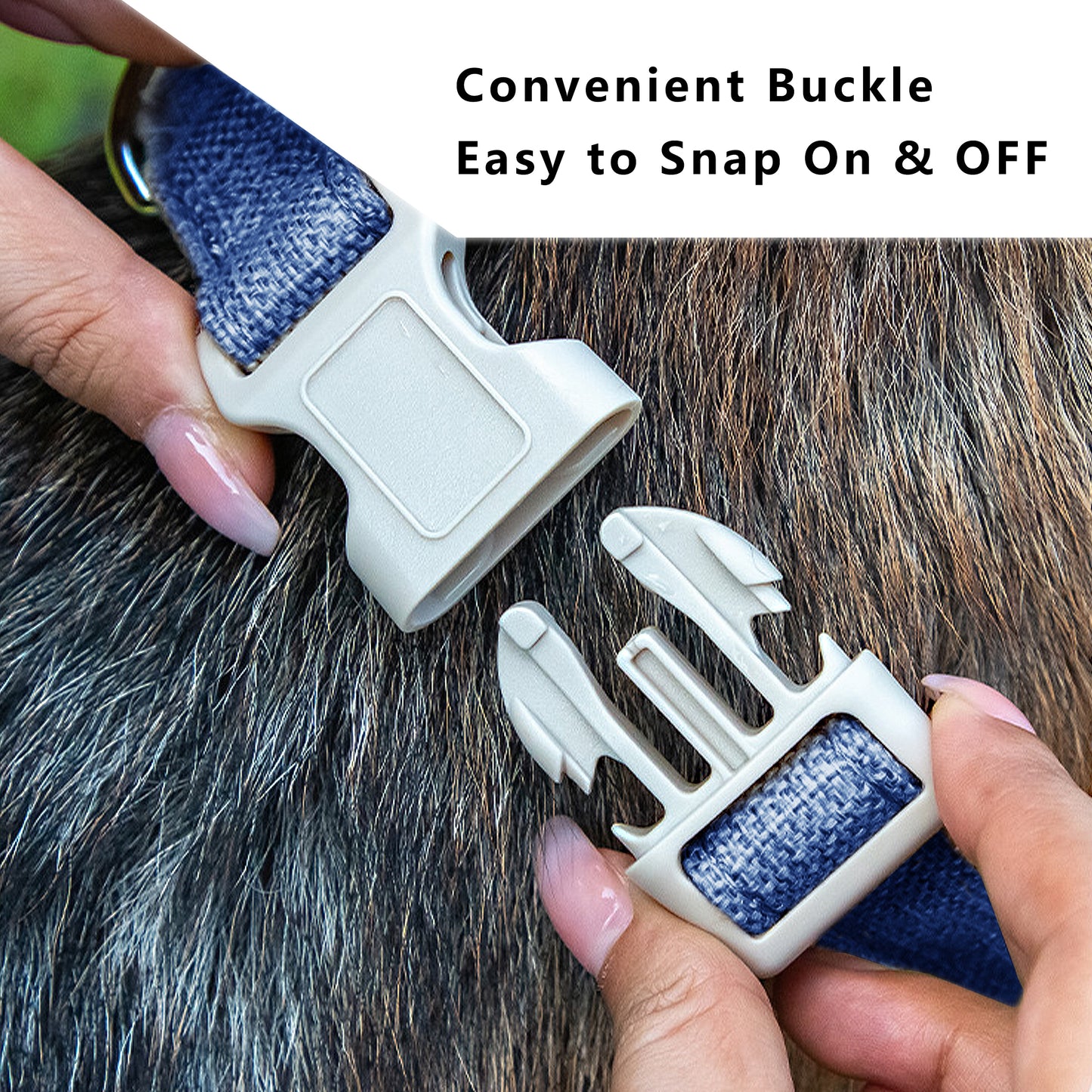 Dog Collar Adjustable Lightweight Comfort Cotton-Linen Pet Collars for All Breeds