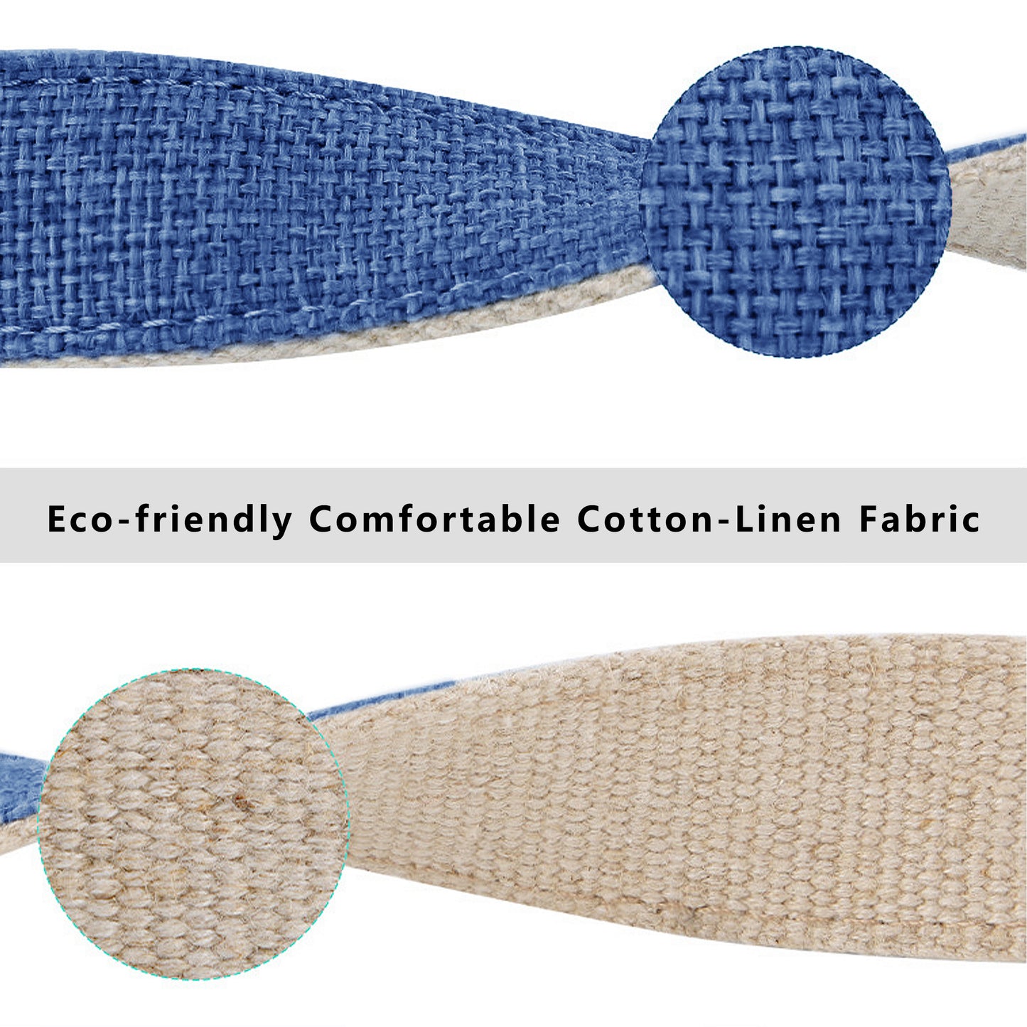 Dog Collar Adjustable Lightweight Comfort Cotton-Linen Pet Collars for All Breeds