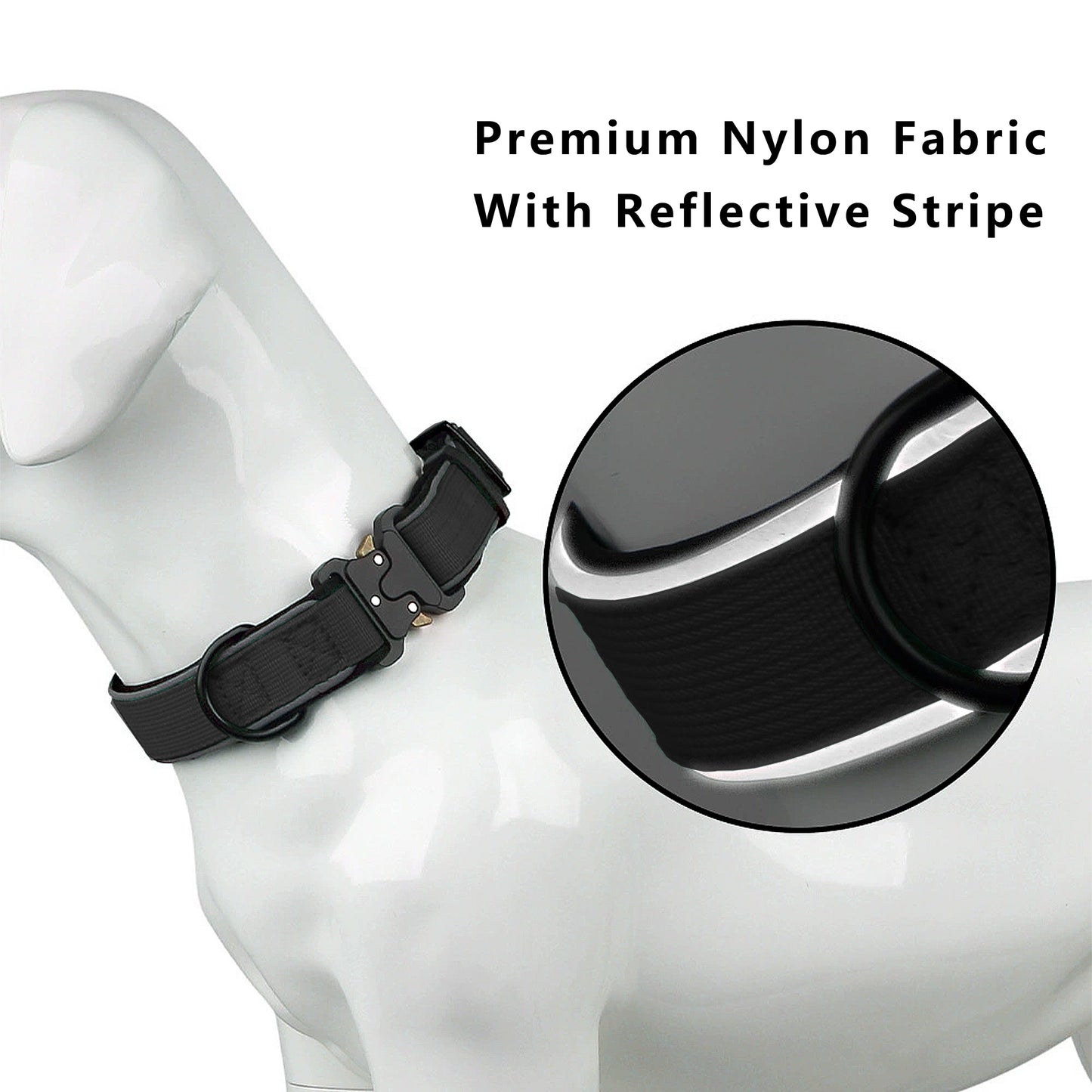 Dog Collar Reflective Comfort Padded Adjustable Adventure Nylon Pet Collars for All Breeds