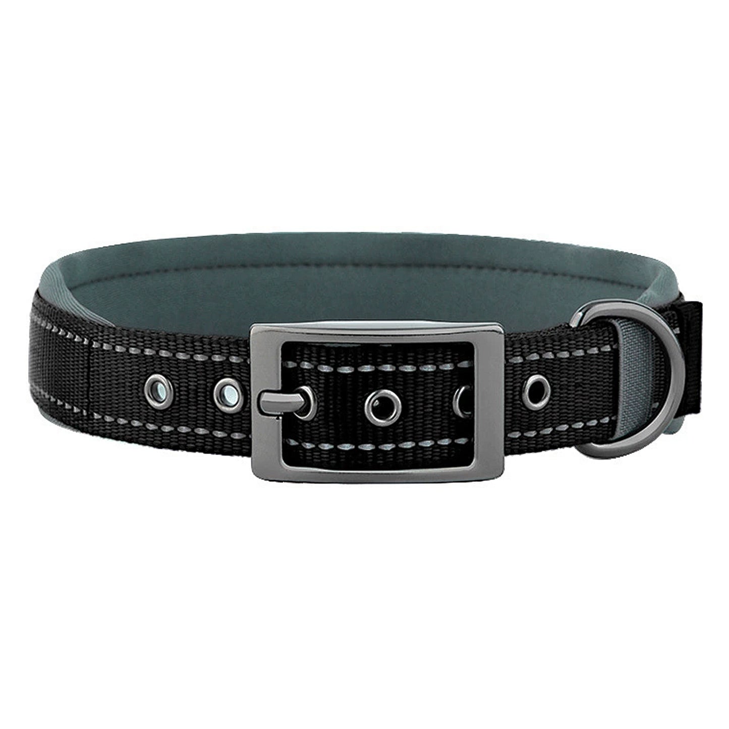 Dog Collar Reflective Adjustable Comfort Padded Nylon Pet Collars with Durable Metal Belt Buckle