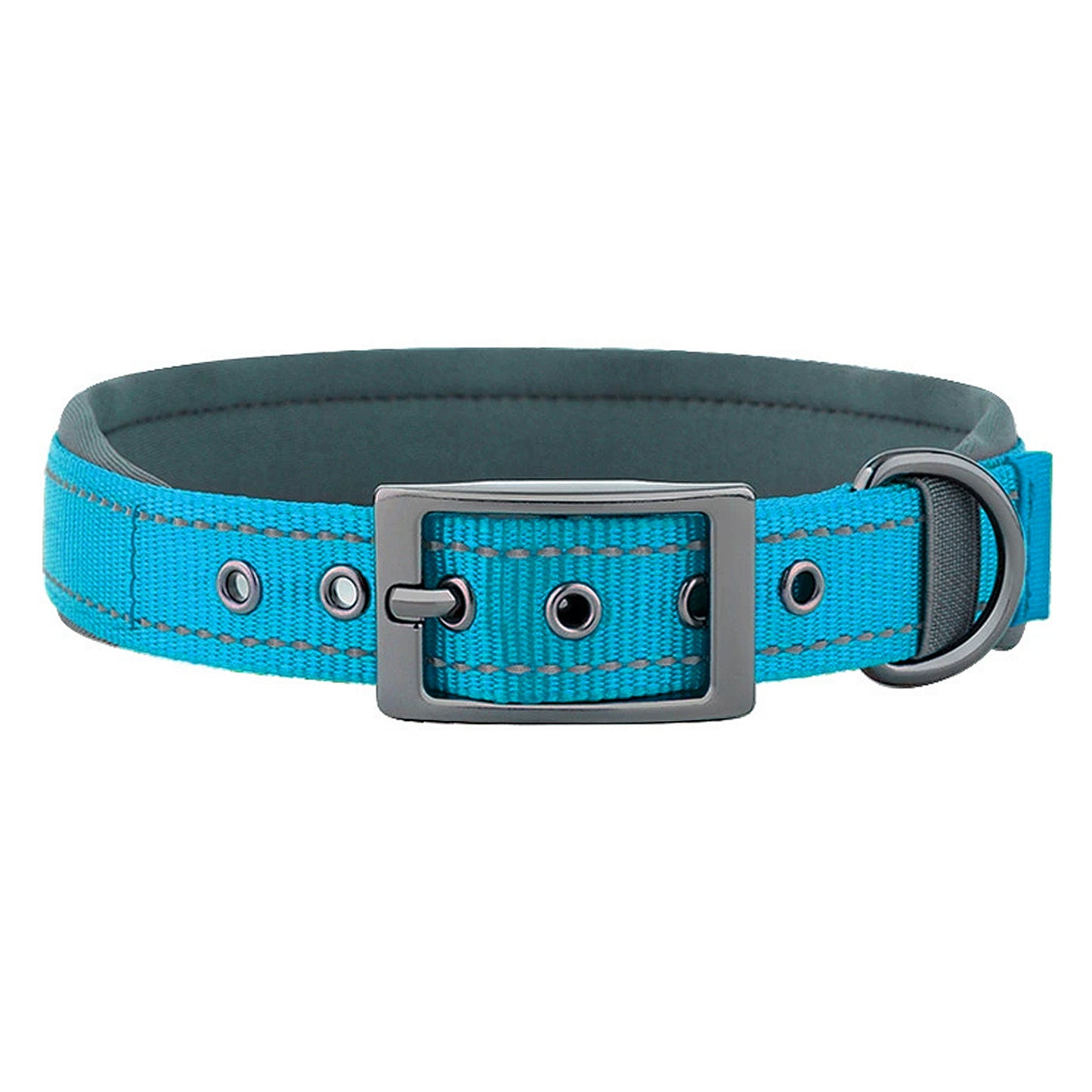Dog Collar Reflective Adjustable Comfort Padded Nylon Pet Collars with Durable Metal Belt Buckle