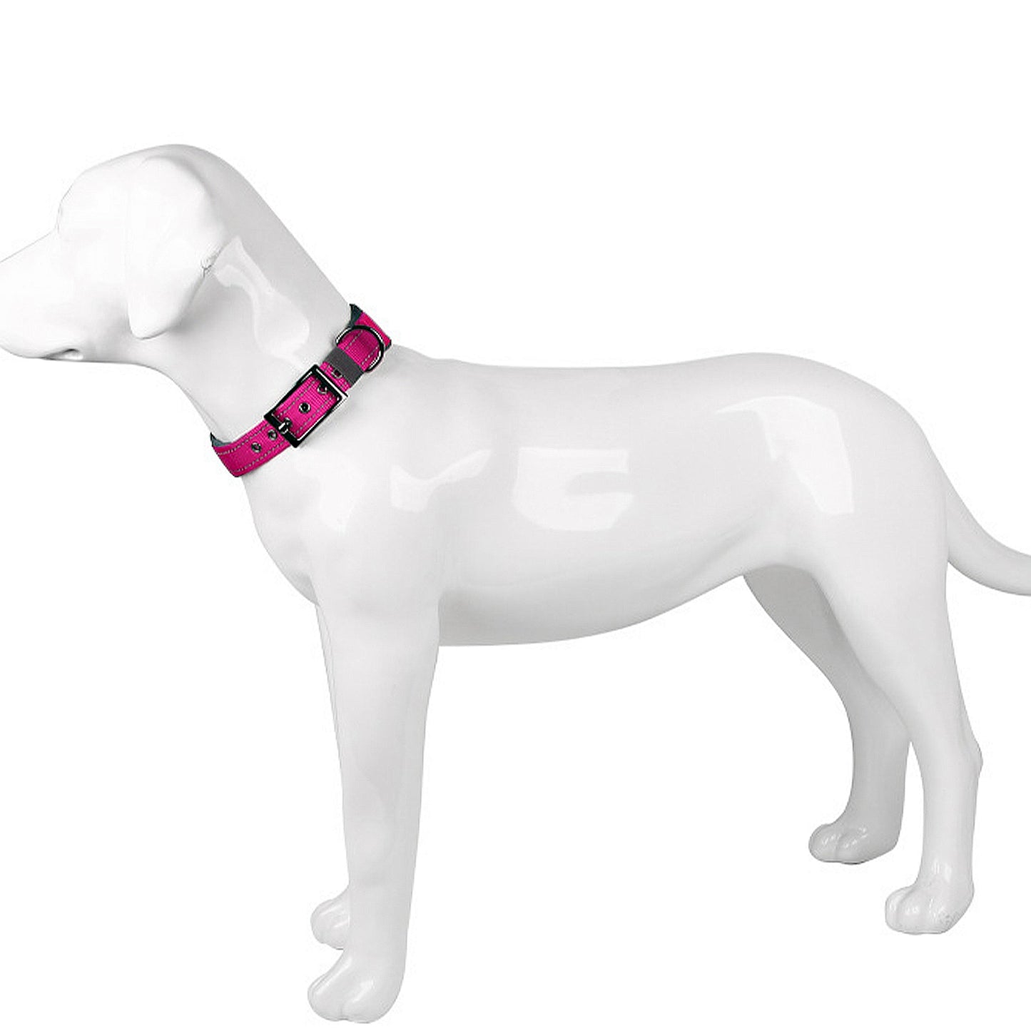 Dog Collar Reflective Adjustable Comfort Padded Nylon Pet Collars with Durable Metal Belt Buckle