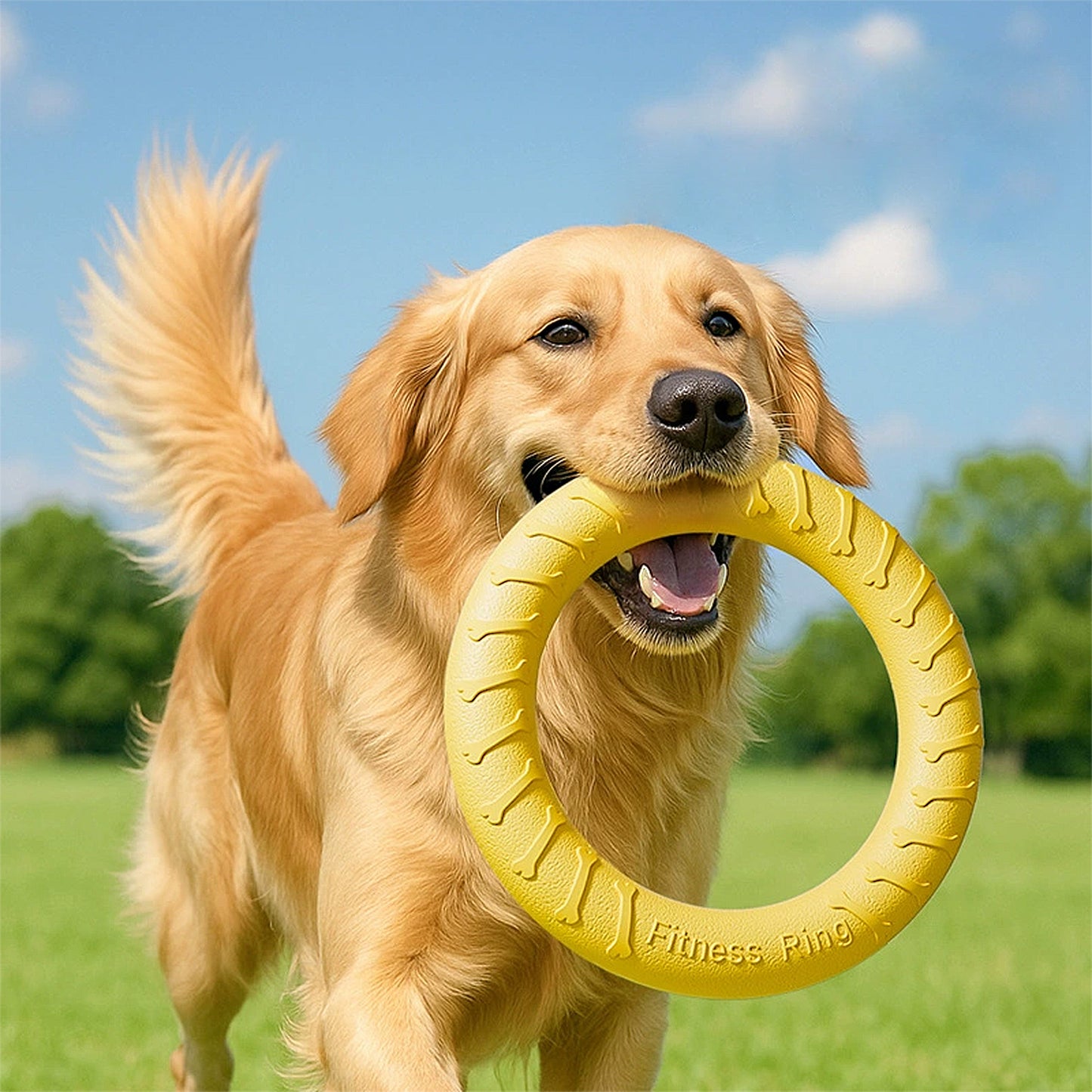 Dog Flying Disc, Ring Puller for Outdoor Play, Floating Training & Fetch Toy for Throwing Catching & Chewers